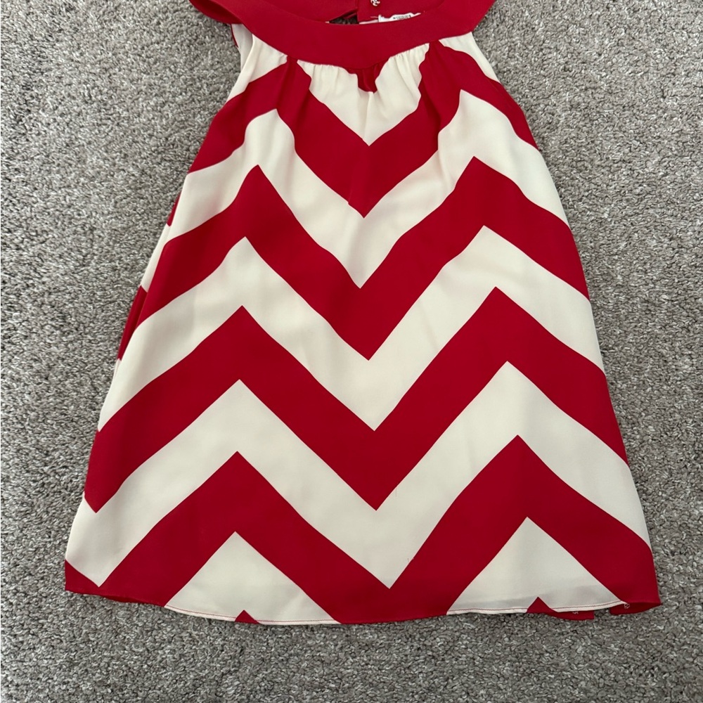 Vineyard Vines Red and White Chevron Top
